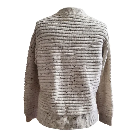 Women Madewell Speckled Ribbed Pullover Sweater | Crewneck Textured Knit | Small - Picture 2 of 6
